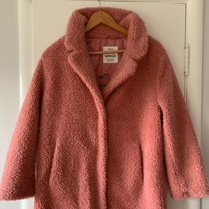 Pink teddy coat Zara girls size 13-14